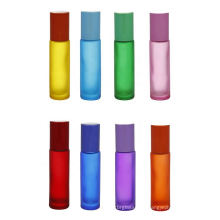 Mini Travel Empty 10ml Colored Glass Roll On bottle With Stainless Steel Roller Ball